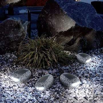 Solar Powered Buried Stone Under Ground Lamp Waterproof Home Garden  Light