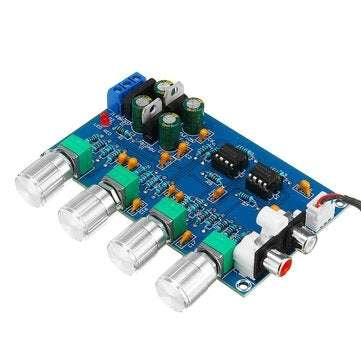 NE5532 C2-001 AC 12-24V Power 4 Channel  Adjustment Amplifier Tuning Board Preamplifier