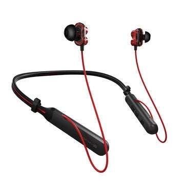 PLEXTONE BX345 Wireless Earphone Dual Dynamic Drivers bluetooth Neckband Headset St... (COLOR.: RED)