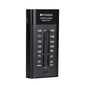 RETEKESS TR107 Portable Mini Pocket Radio FM AM Pointer Tuning Stereo Support BBS Mega Bass With Ear