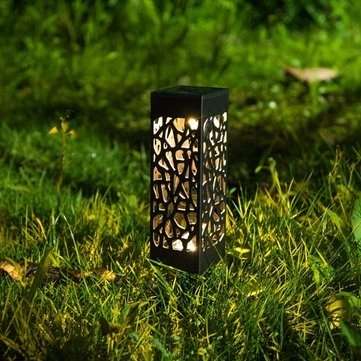 Solar Power Light Sensor Hollow Out Lawn Lamp Waterproof Pathway Outdoor Garden Landscape Light