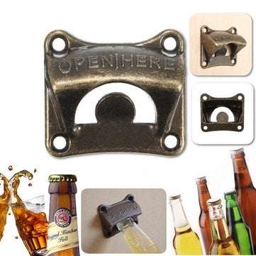 Wall Mount Wine Beer Soda Glass Bottle Cap Opener for Bars Club