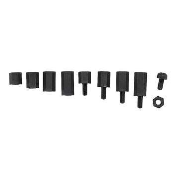 Suleve M3NH1 M3 Nylon Screw Black Hex Screw Nut Nylon PCB Standoff Assortment Kit 300pcs