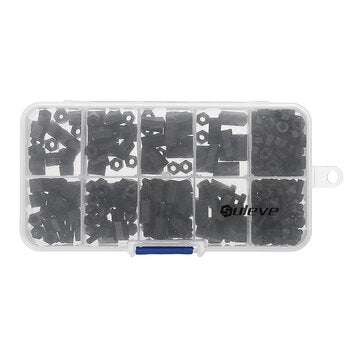 Suleve M3NH1 M3 Nylon Screw Black Hex Screw Nut Nylon PCB Standoff Assortment Kit 300pcs