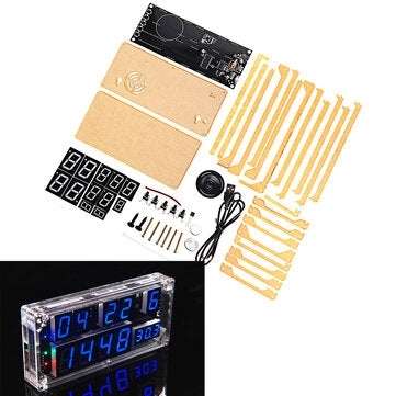WangDaTao Large Screen DIY Clock Production Kit High-pre... (SHELL COLOR: TRANSPARENT | COLOR: BLUE)