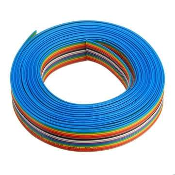 5pcs 5M 1.27mm Pitch Ribbon Cable 16P Flat Color Rainbow Ribbon Cable Wire Rainbow Cable