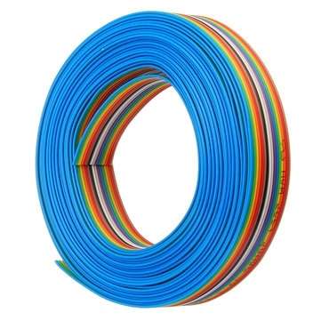 5pcs 5M 1.27mm Pitch Ribbon Cable 16P Flat Color Rainbow Ribbon Cable Wire Rainbow Cable