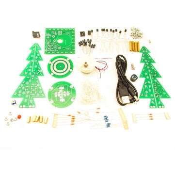 DIY Rotating Colorful Music Christmas Tree LED Flashing Light Kit Electronic DIY Product