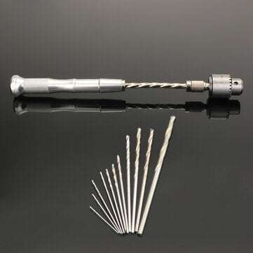 Semi-automatic Mini Hand Drill with 10 Twist Drills Chuck Clamping 0.3-4.0mm Reamer Pinhole Hand Dri
