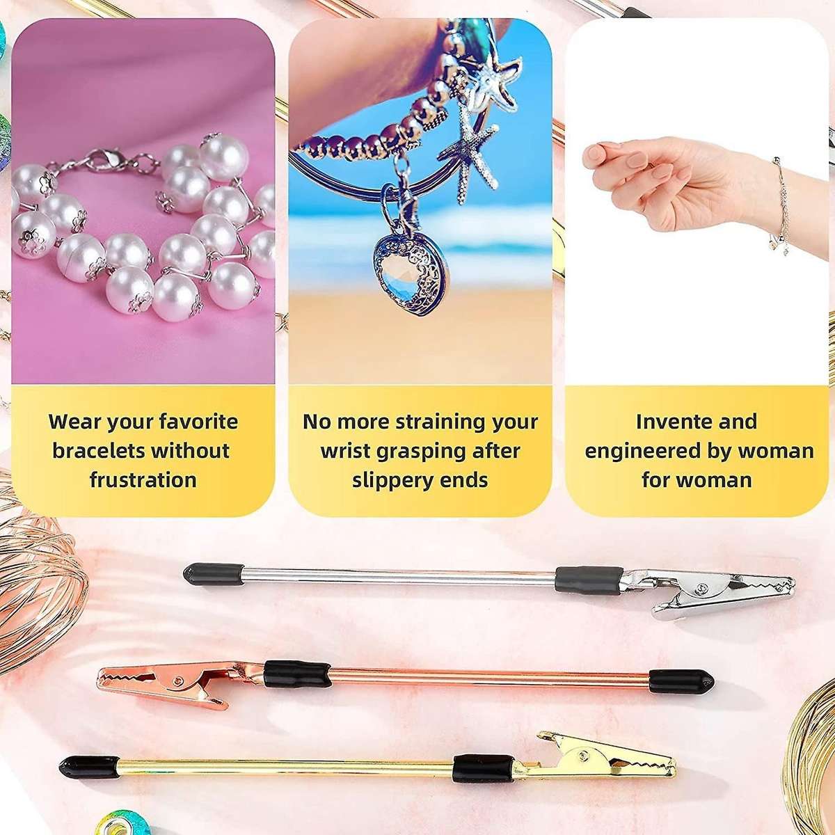 3 Pieces Bracelet Tool Jewelry Helper Fastening and Hooking Equipment