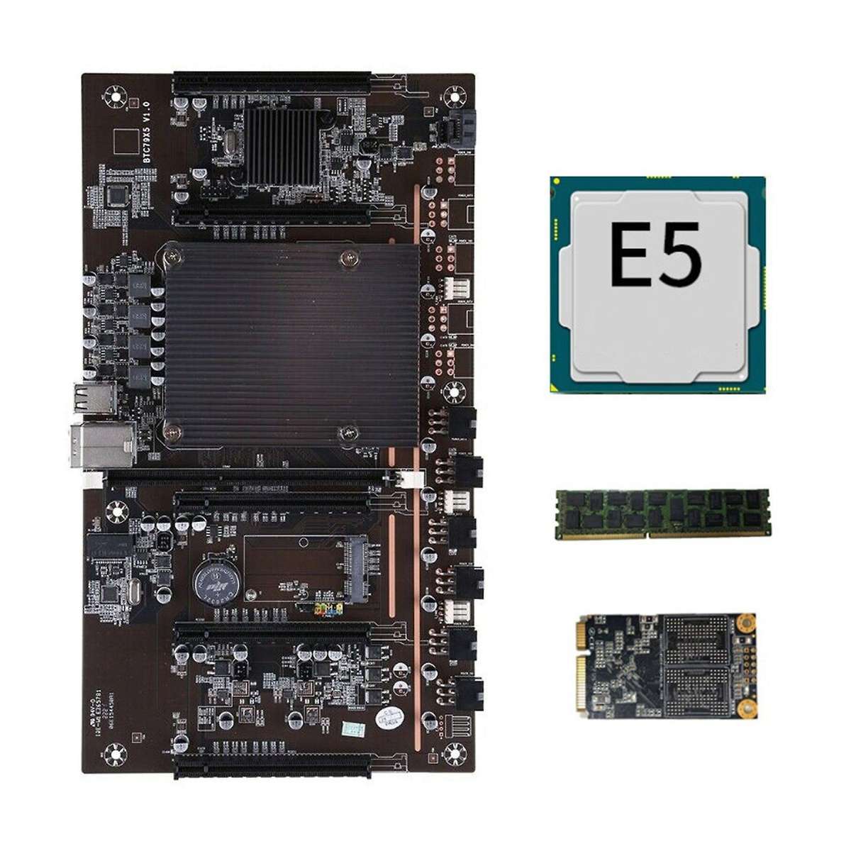 X79 H61 Btc Miner Motherboard 5x Pci-e 3080 with E5 2620 Cpu Recc