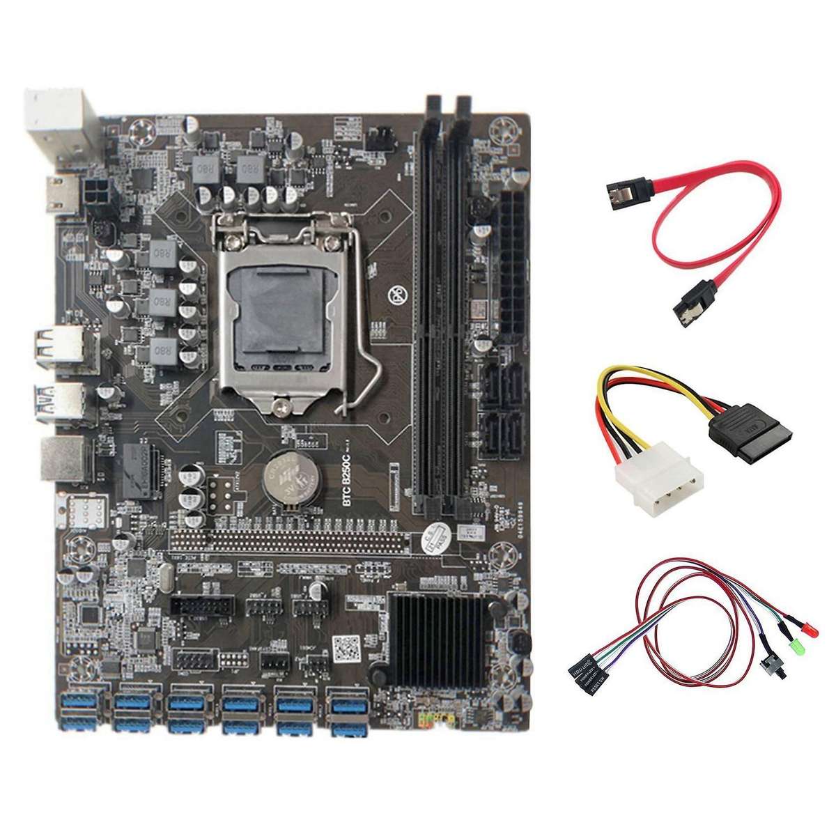 Motherboard+switch Cable with Light+4pin Ide to Sata Cable+sata Cable