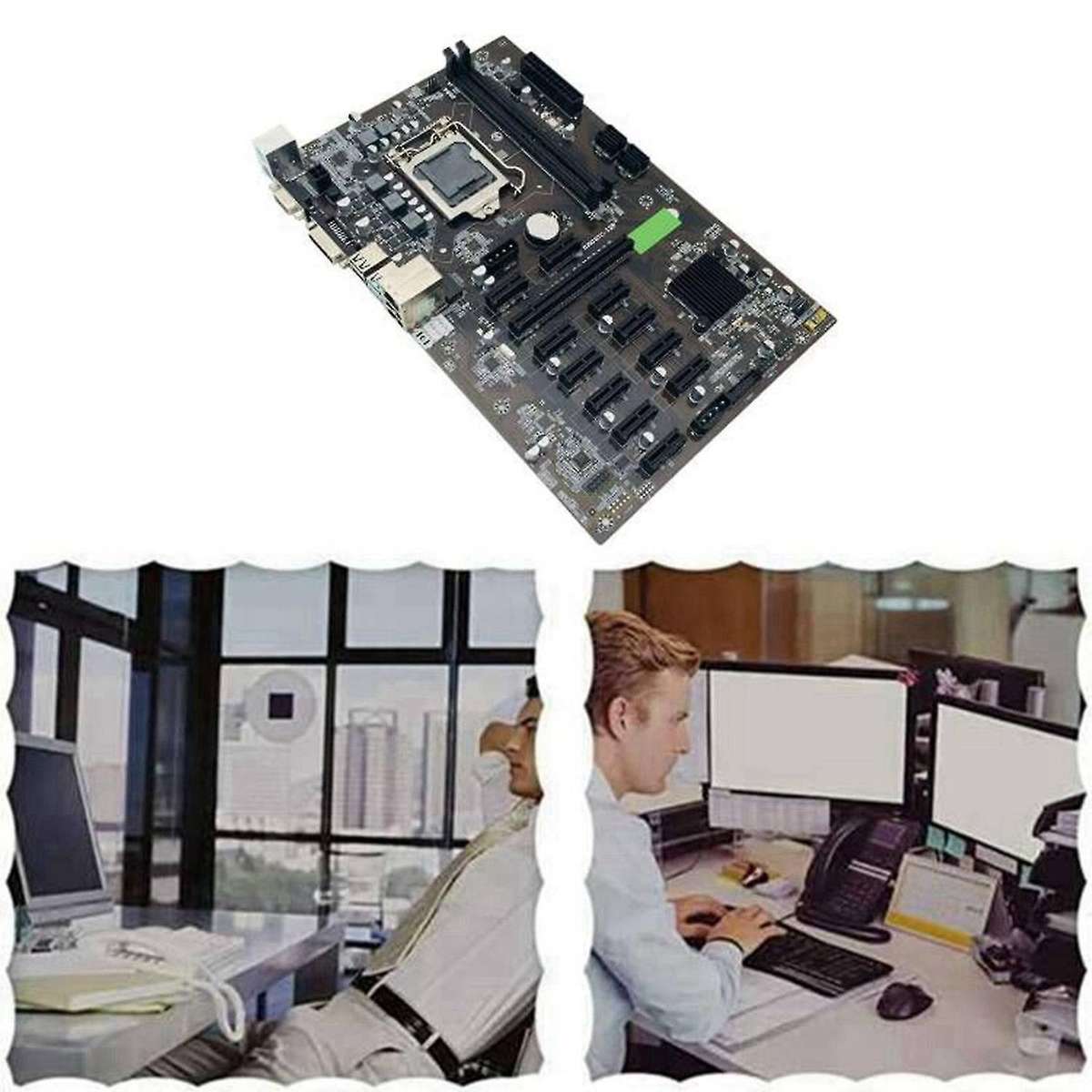 B250 Btc Mining Motherboard with Thermal Pad+4pin to Sata Cable+sata