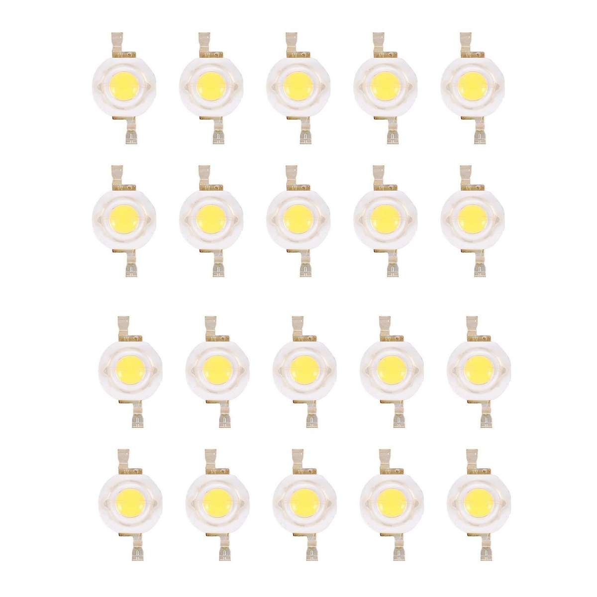 20 Pieces High Power 2 Pin 3w Warm White Led Bead Emitters 100-110lm