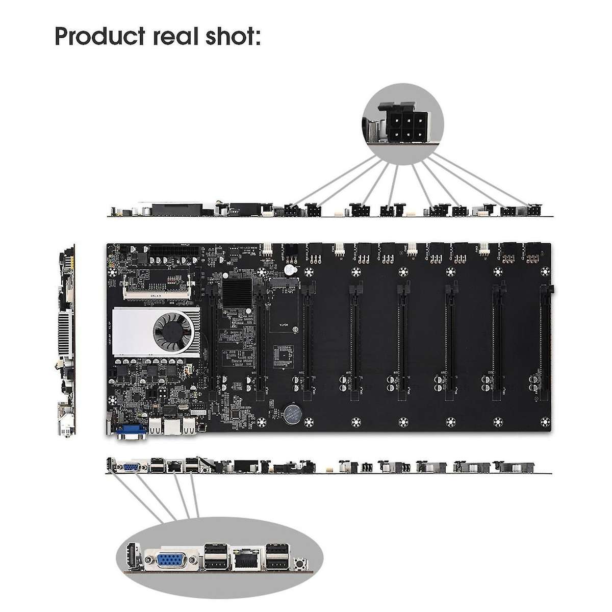 Motherboard 8 Gpu Bitcoin Etherum Mining Support 1066/1333/1600mhz