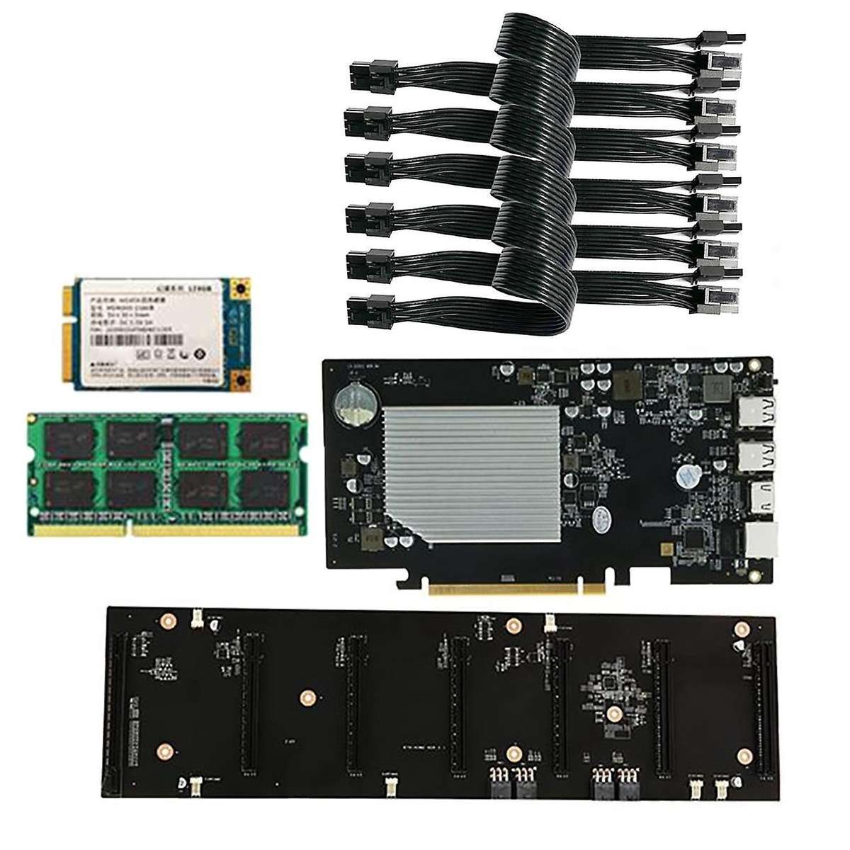Eth-hsw2 Btc Mining Motherboard with 128g Ssd+8g Ddr3 Ram+power Cord