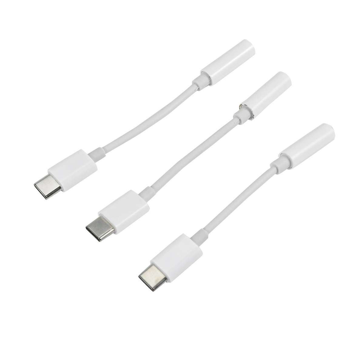 3pcs Type C to 3.5mm Headphone Audio Adapter(black)