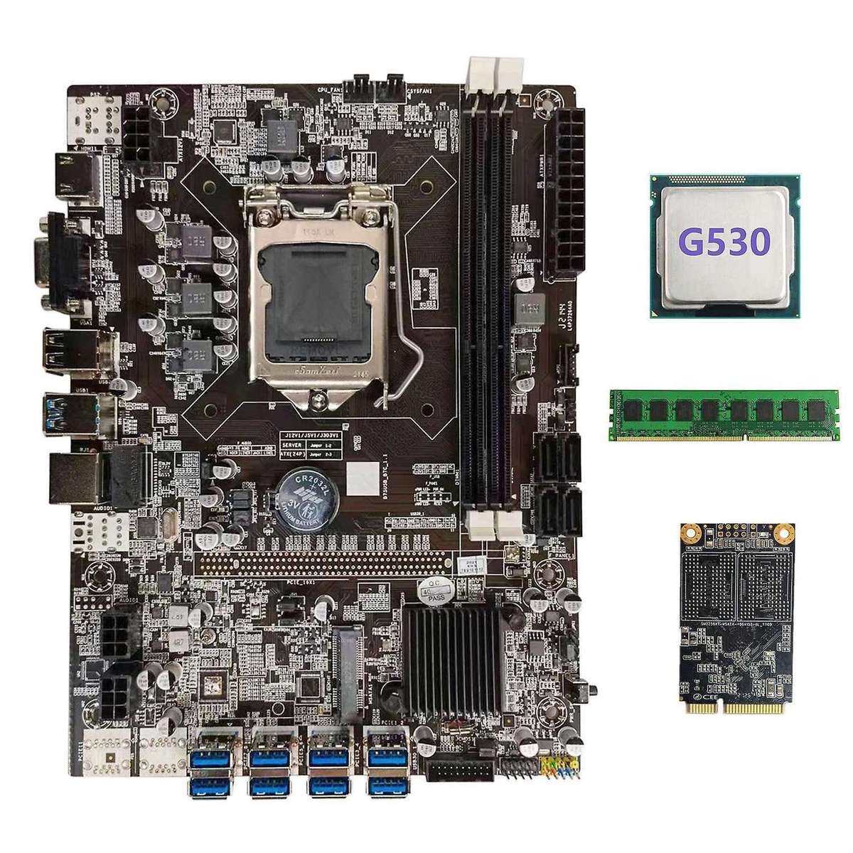 B75 Usb Btc Mining Motherboard+g530 Cpu+ddr3 4gb 1600mhz Ram