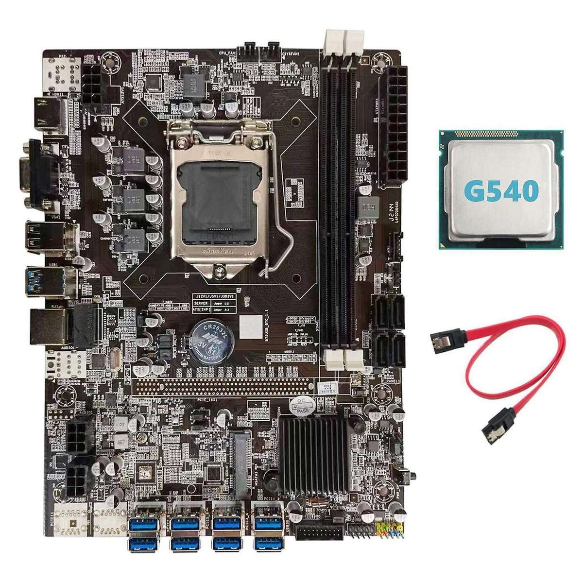 B75 Btc Mining Motherboard+g540 Cpu+sata Cable Usb Miner Motherboard