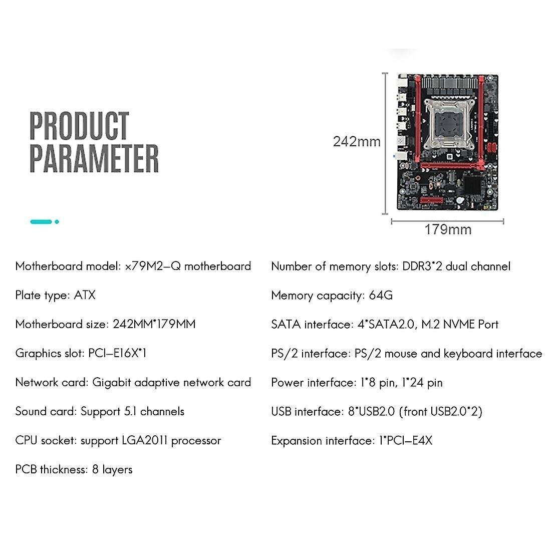 X79 (x79m-q) Motherboard with E5-2670 V2 Cpu+2x8g Ddr3 Ram Lga2011