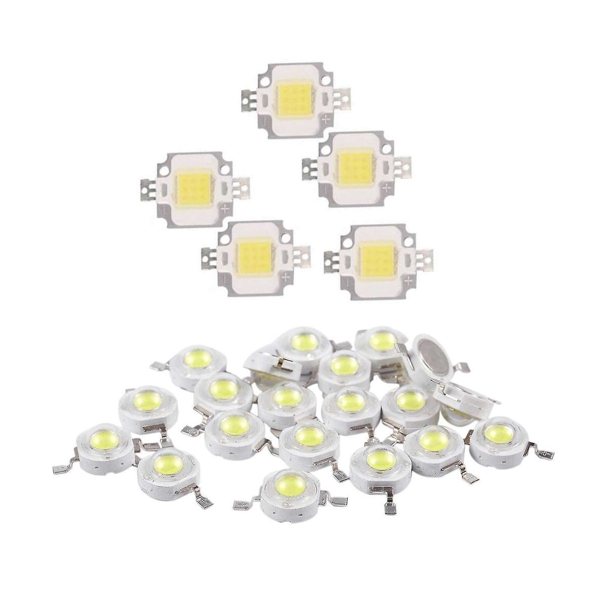 20 Pcs High Power 2 Pin 3w White Led Bead Emitters 170-190lm 6000k