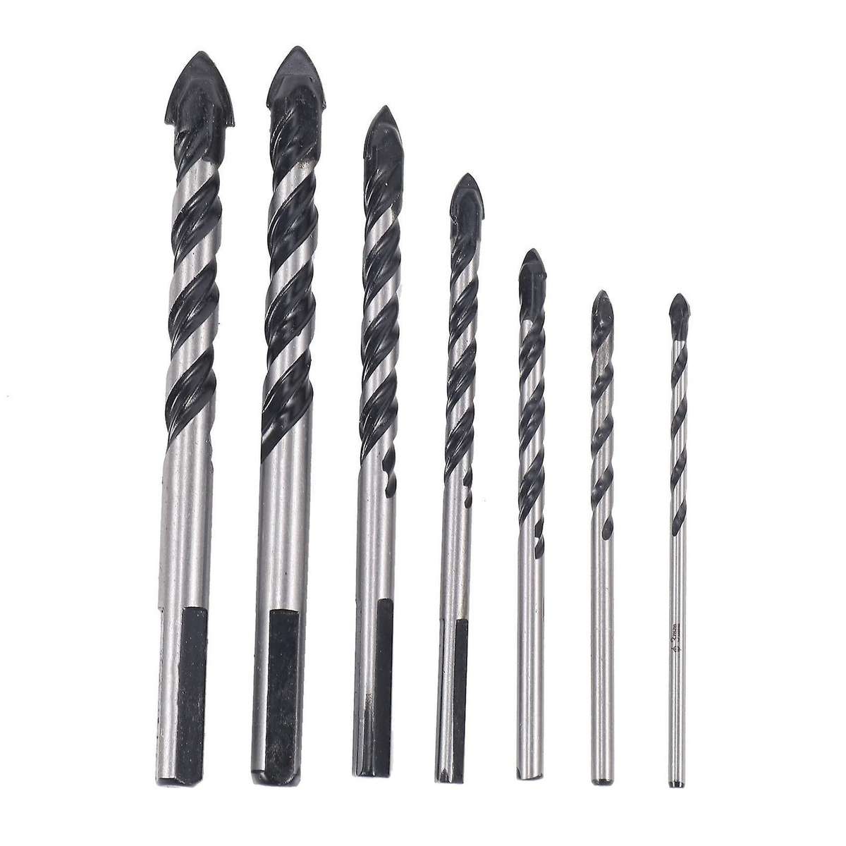 7pcs Carbide Drill Bit Set for Porcelain Concrete (3,4,5,6,8,10,12mm)