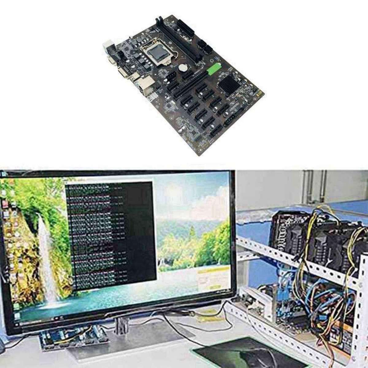 B250 Btc Motherboard with Switch Cable+15pin to 6pin Cable+sata Cable