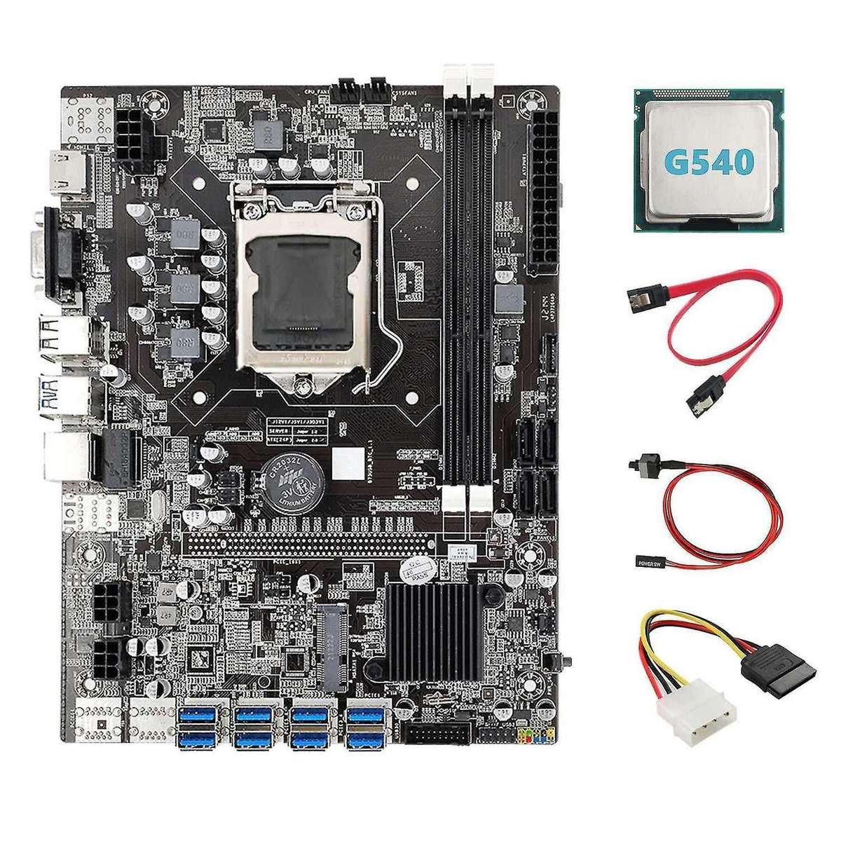 B75 Eth Mining Motherboard 8xpcie to Usb+g540 Cpu B75 Motherboard