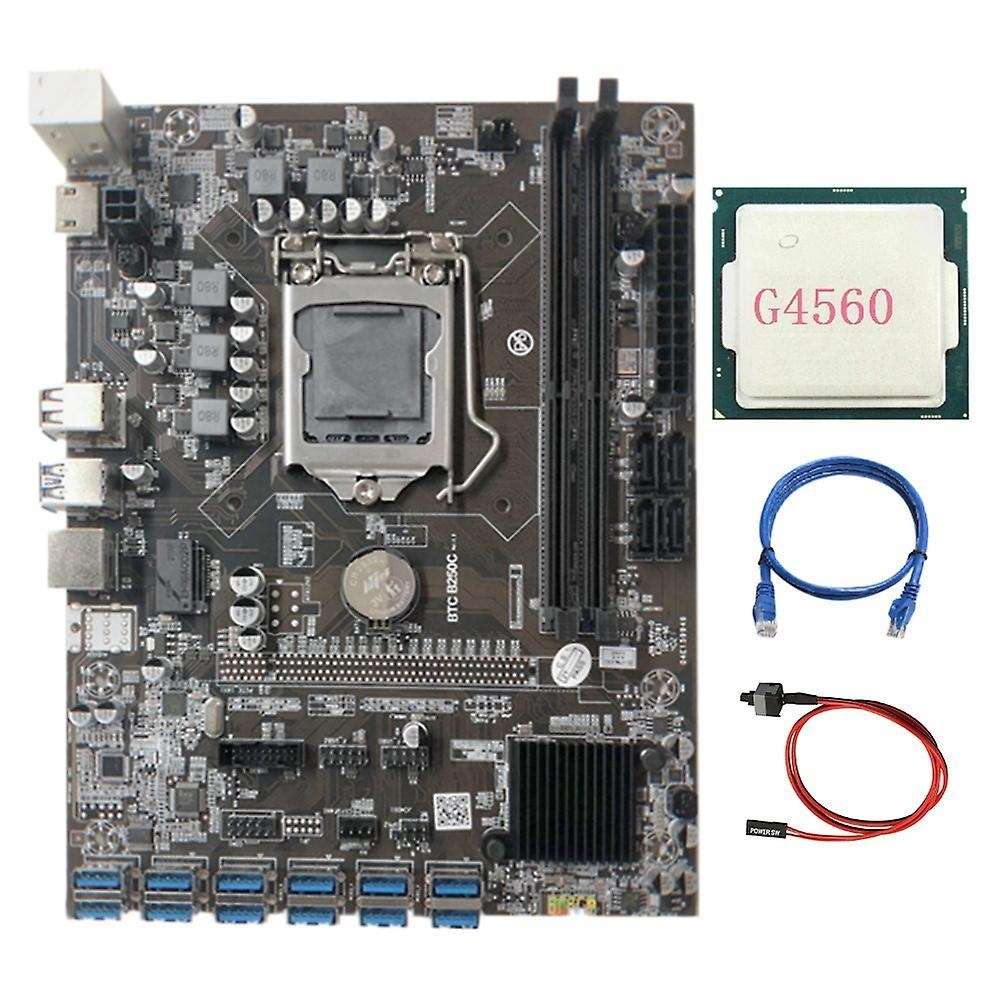 B250c Mining Motherboard with G4560 Cpu+switch Cable+rj45 Cable
