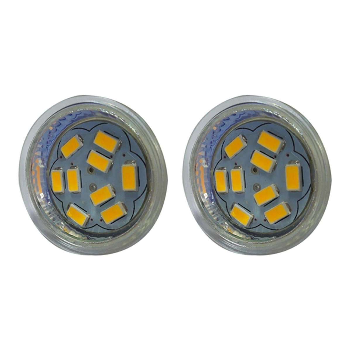 2x 4w Gu4(mr11) Led Spotlight Mr11 9 Smd 5730 430lm Dc12v, Warm White