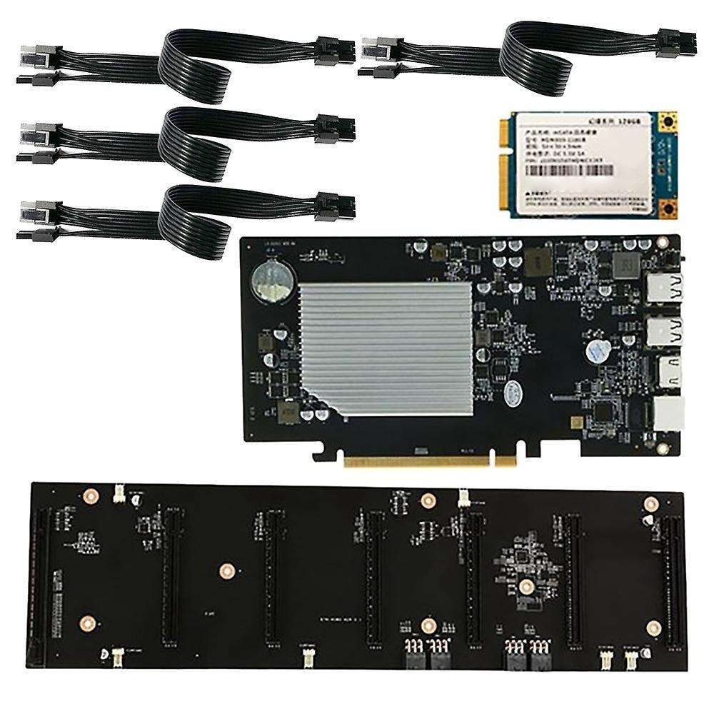 Eth-hsw2 Mining Motherboard with 128g Ssd+4x6pin to 8pin Power Cord