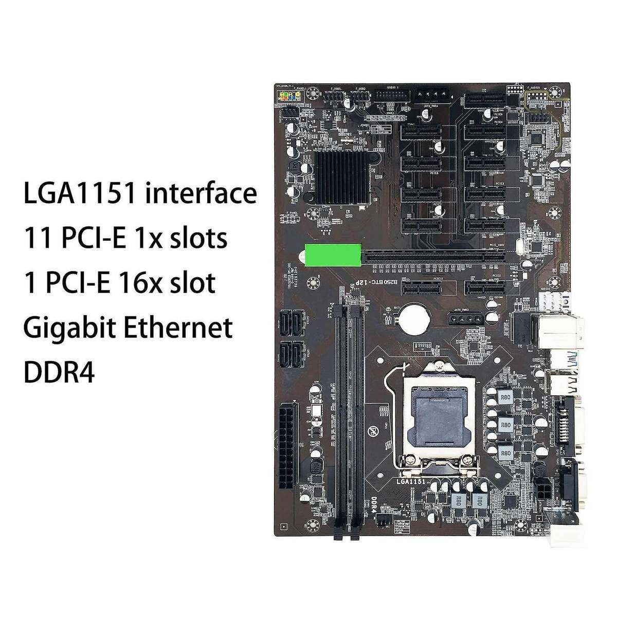 B250 Btc Mining Machine Motherboard 12 Pcie 16x Graphics Card Slot