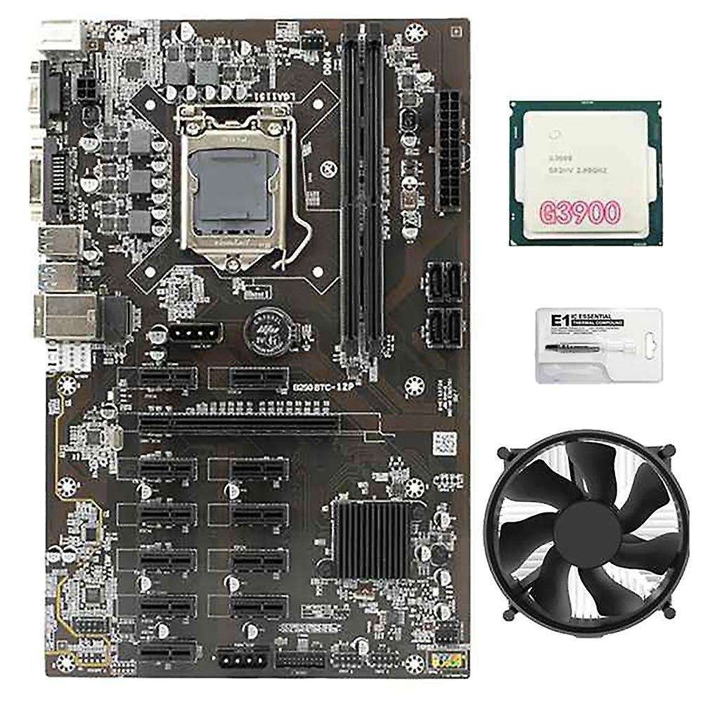 B250 Btc Mining Motherboard with G3900 Cpu+cooling Fan+thermal Grease