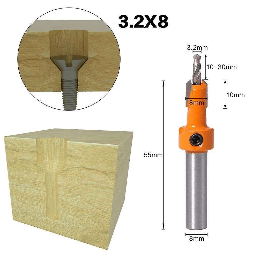 3 Pcs Countersink Drill Bit Set with Hex Key for Wood Screw Cutter