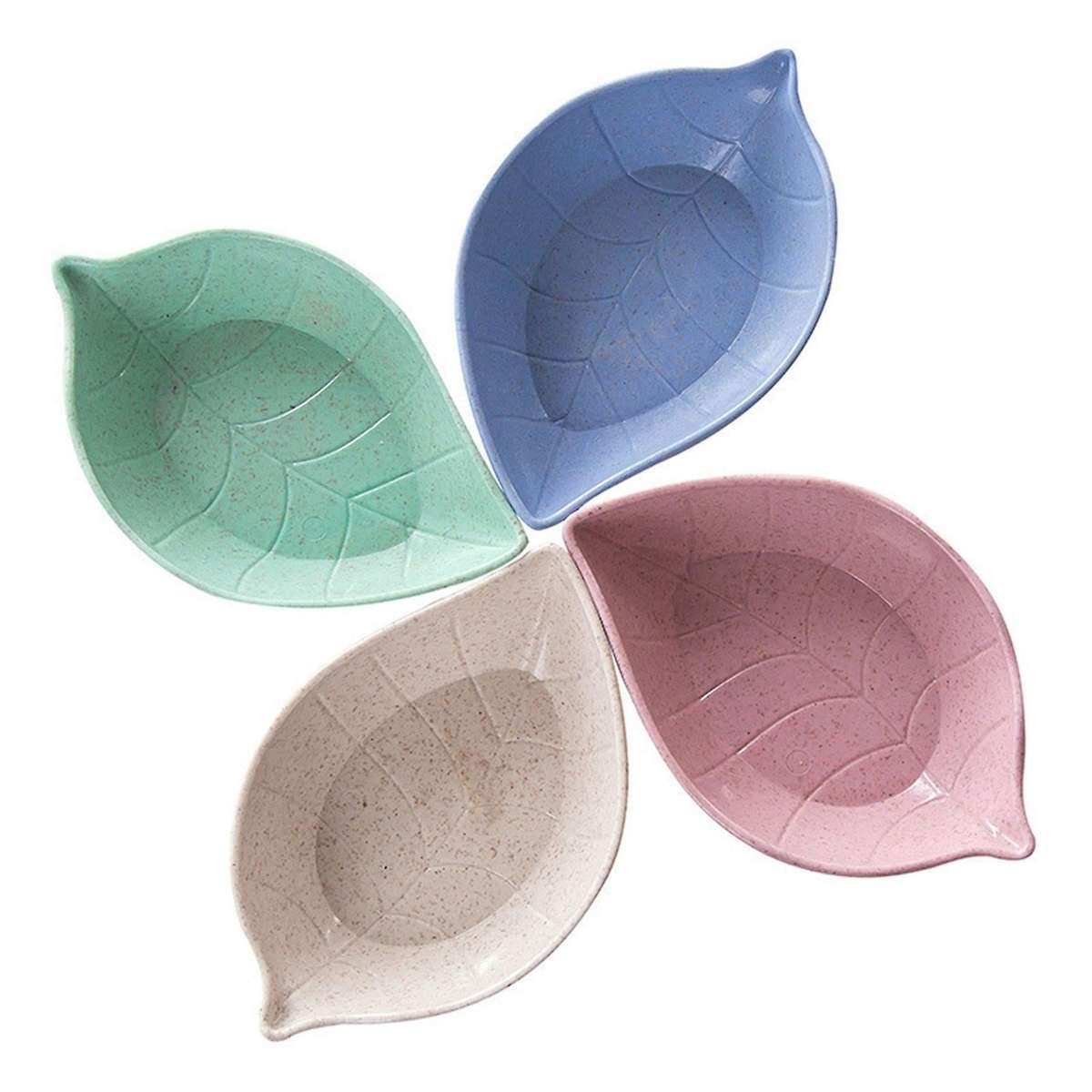 4 Pieces Of Wheat Leaf-shaped Dishes, Dipping Plate, Seasoning Plate