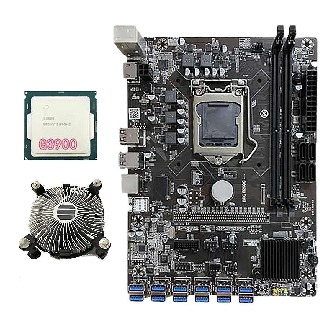 B250c Btc Mining Motherboard with G3900 Cpu+cooling Fan Ram Sata3.0