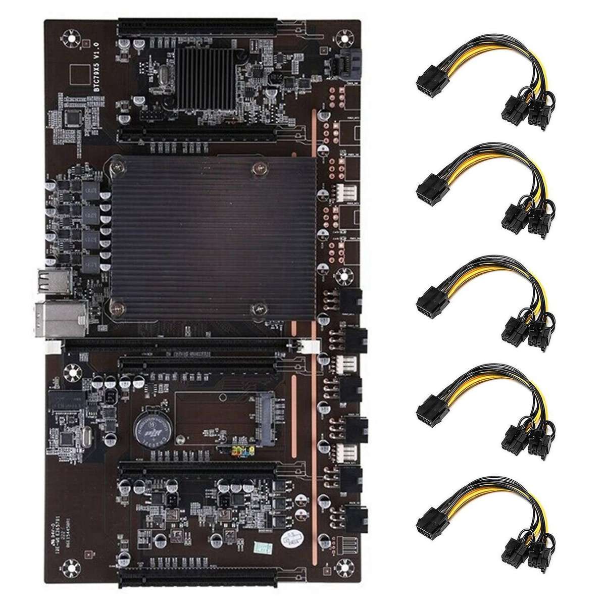 H61 X79 Btc Mining Motherboard with 5x8pin to Dual 8pin Cable for Btc