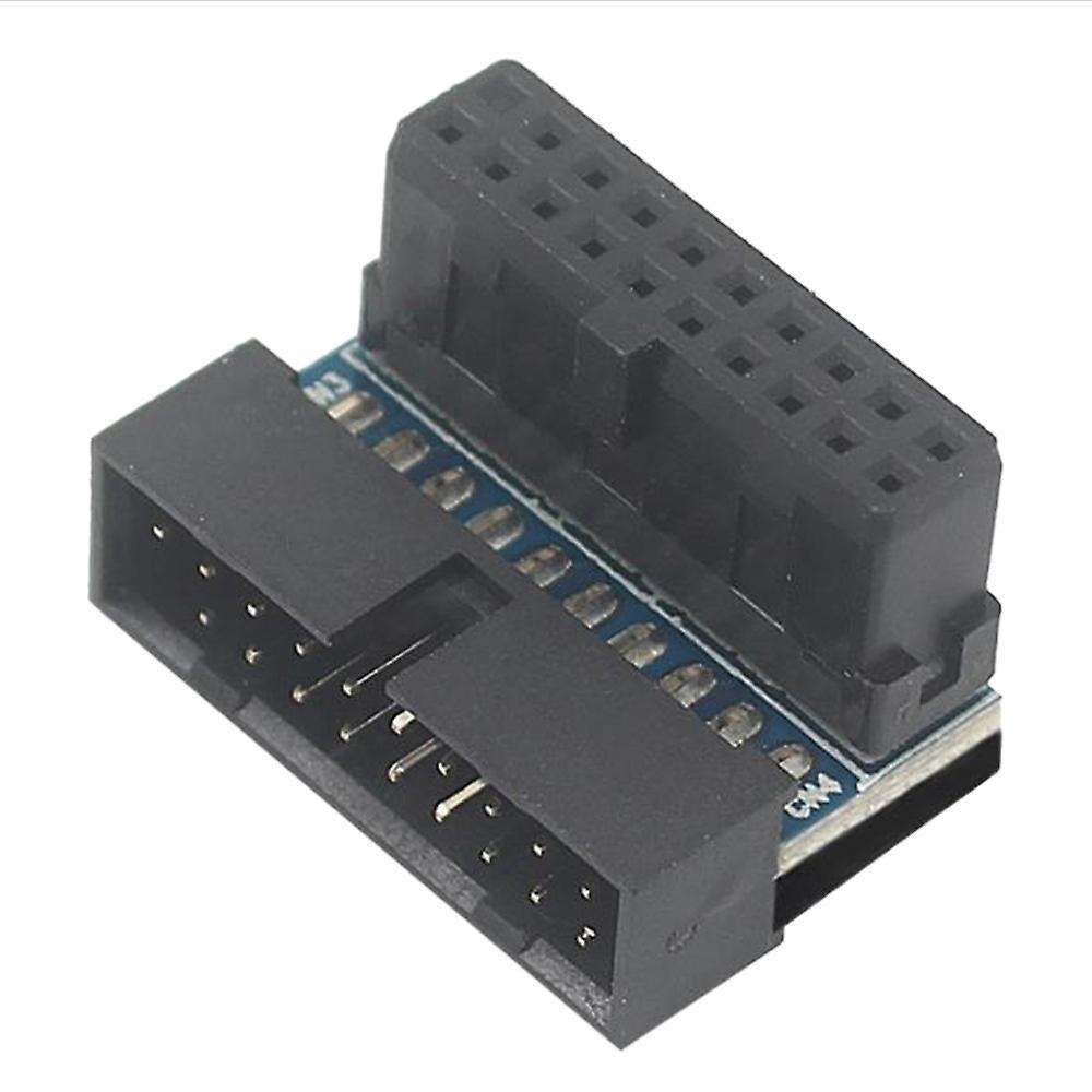 Black Usb 3.0 20pin Male to Female L Turn Right Angle Power Adapter
