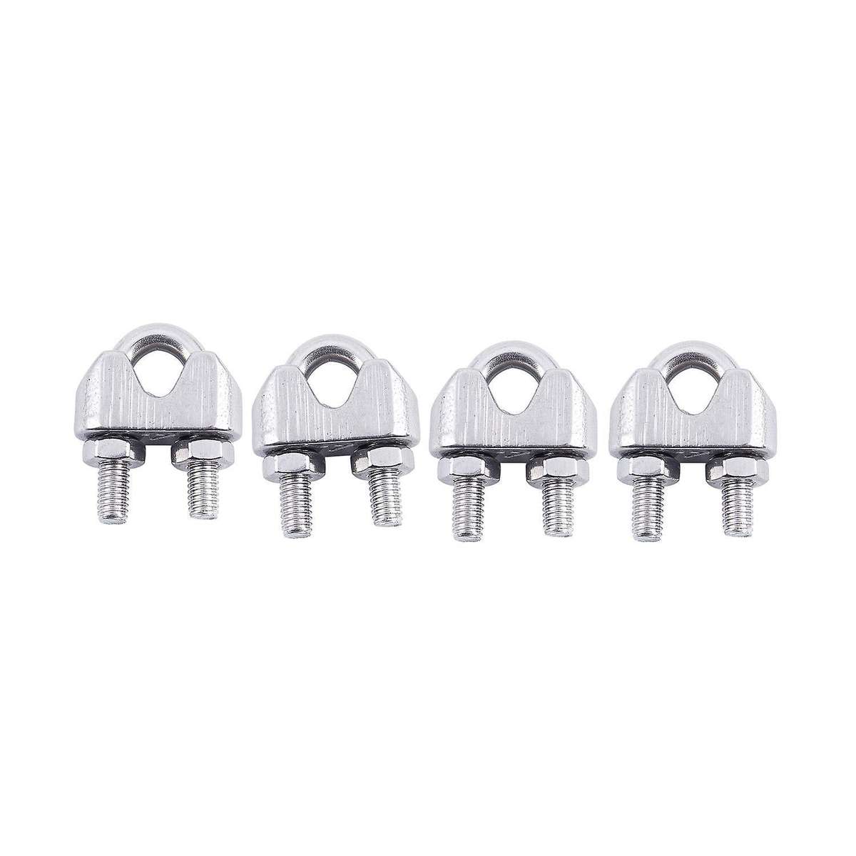 4pcs Stainless Steel Cable Clip Saddle for 5/32 Inch 4mm Wire Ropes
