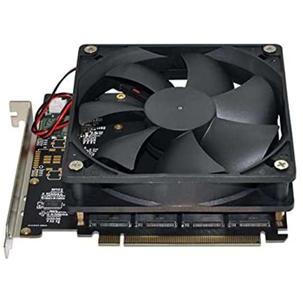4x Nvme M.2 Ahci to Pci-e Express 3.0 Gen3 X16 Raid Card with Fan