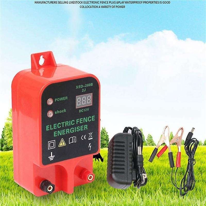 Electric Fence Energizer Livestock Controller Lcd Display Eu Plug