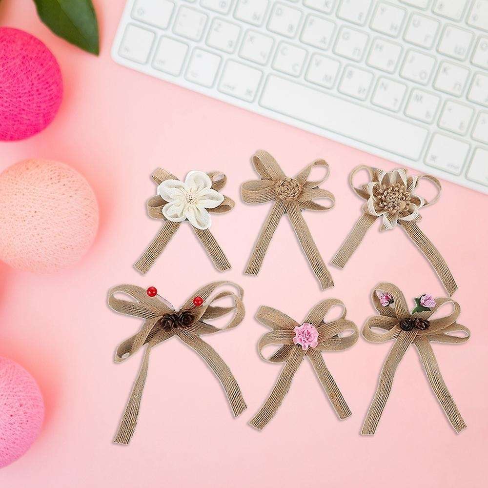 6pcs Christmas Tree Topper Bowknot for Indoor Outdoor Christmas Party