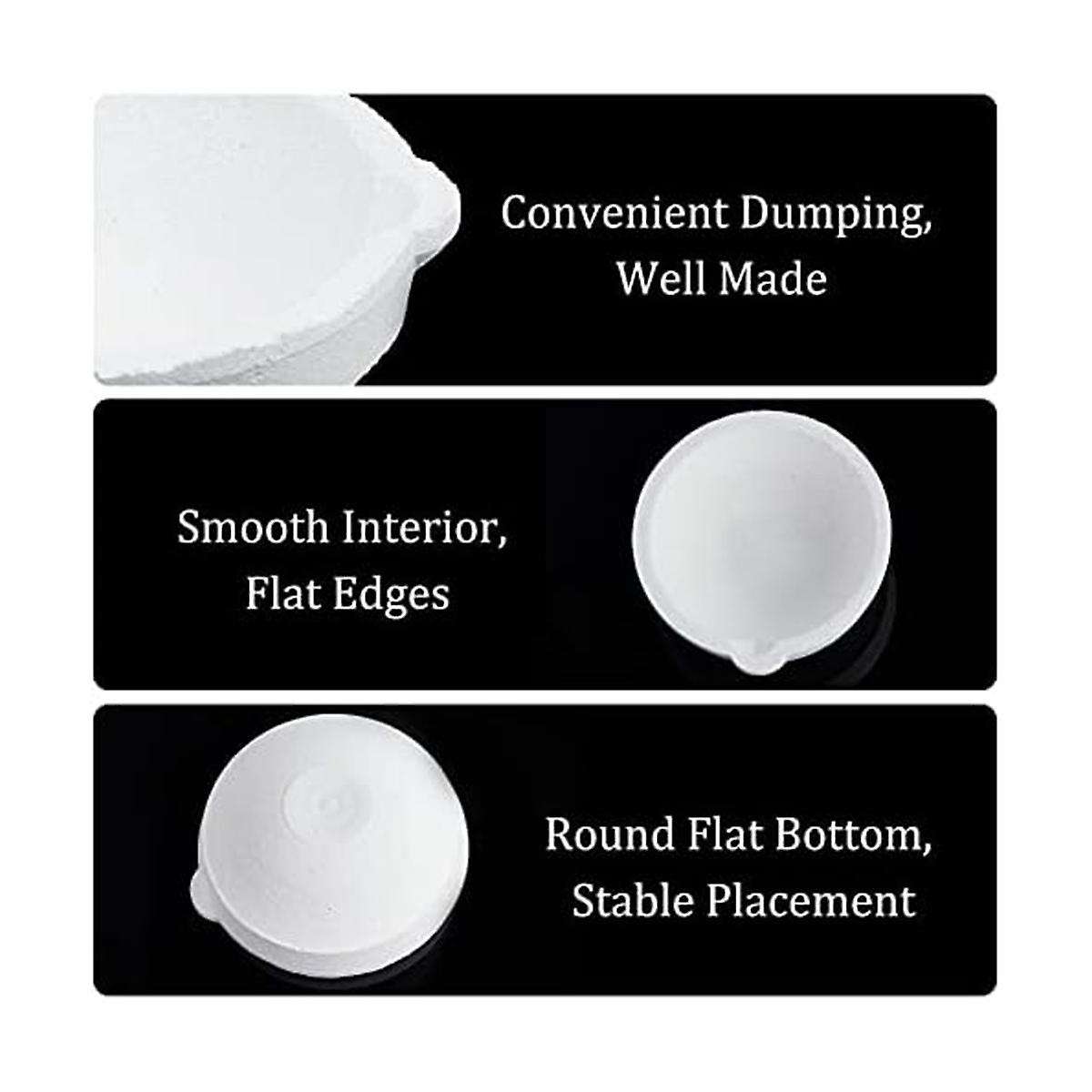 5 2 Styles Ceramic Bowls Quartz Melting Plate Pot for Melting Cast Refining Metal Gold and Silver, 1