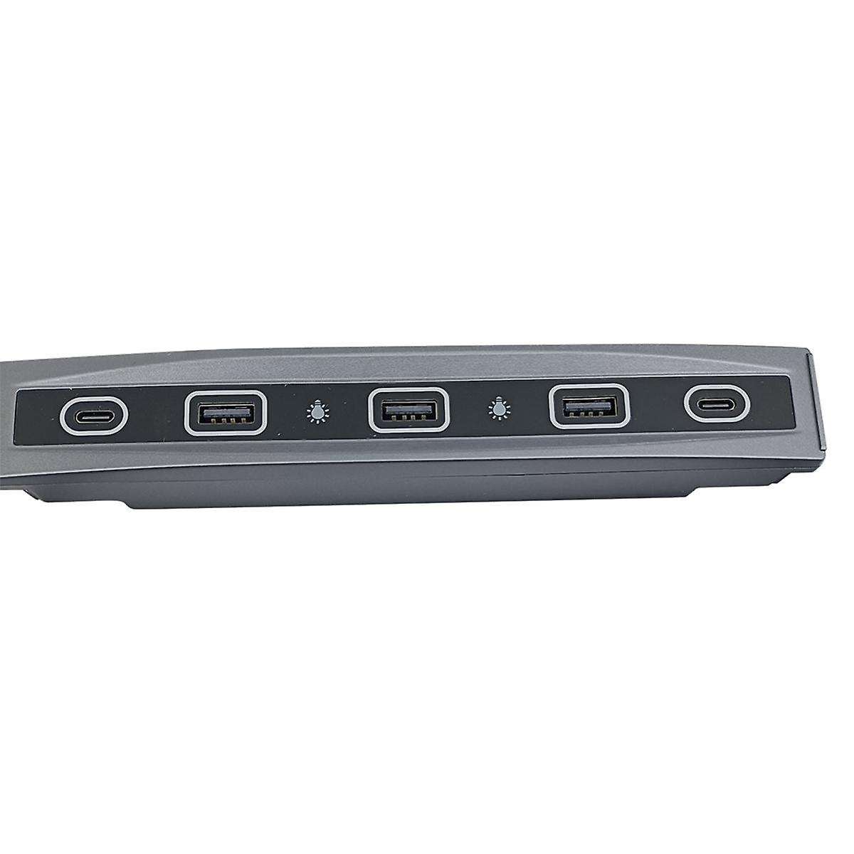 5 in 1 Docking Station 36W Quick Charger USB Shunt Hub Car Adapter Powered Splitter with LED Light
