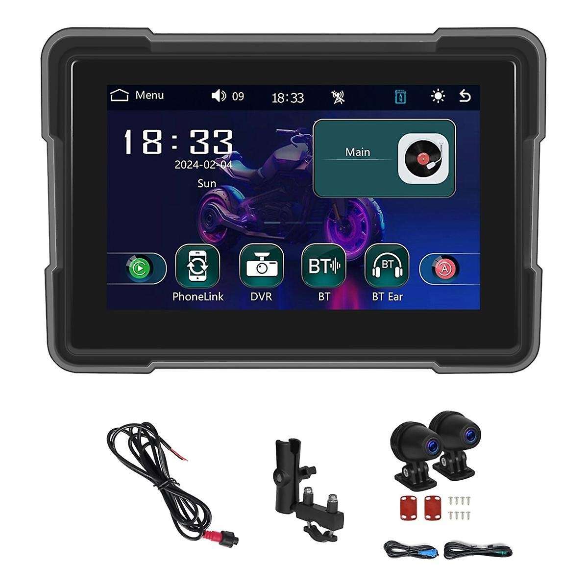 5 Inch Motorcycle Wireless Carplay Android Auto Portable Smart Player Waterproof Motorcycle Display