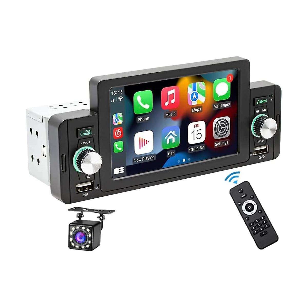 5 Inch Single Din Car Stereo Wireless Carplay Android Auto Mirror-link,touchscreen Radio Bluetooth