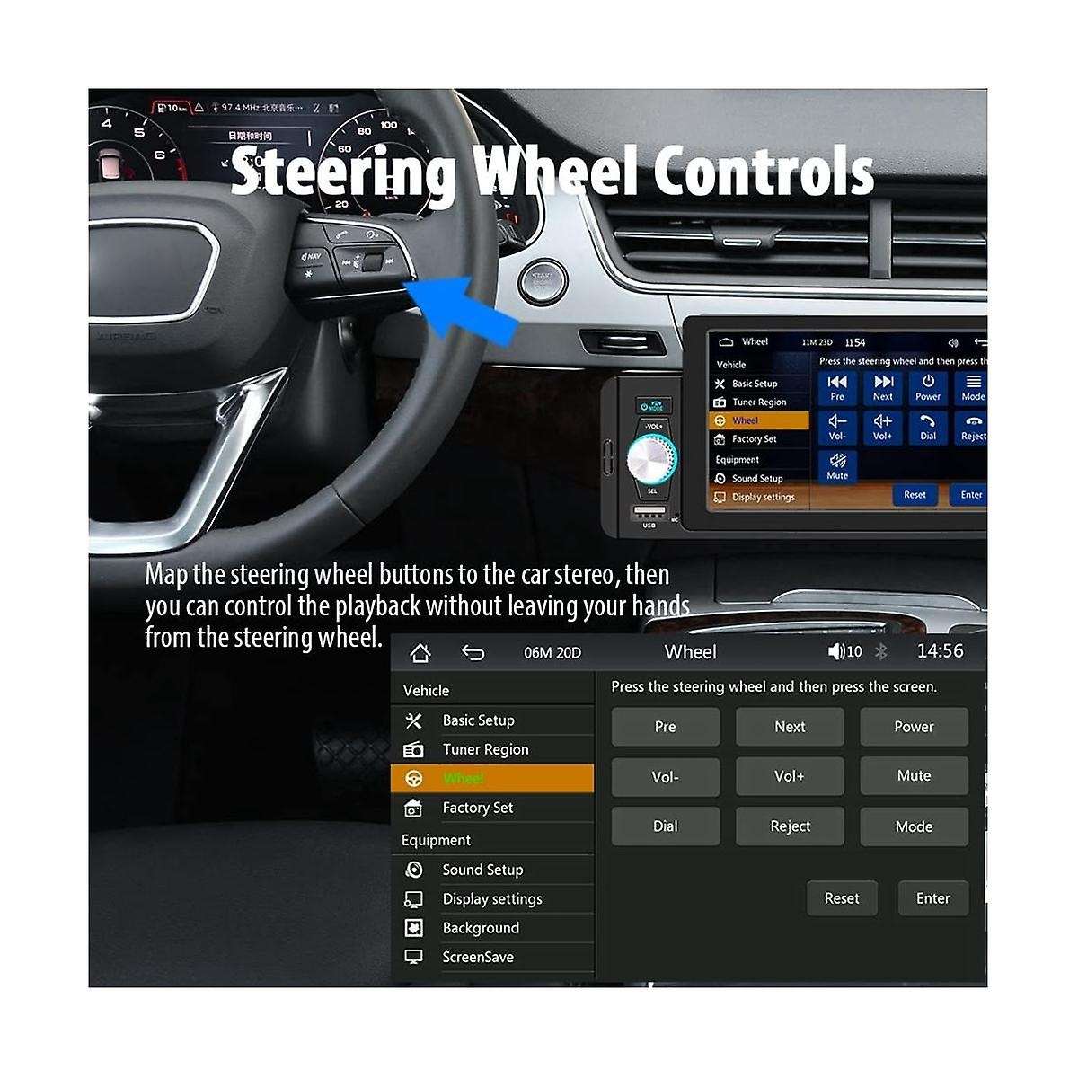 5 Inch Single Din Car Stereo Wireless Carplay Android Auto Mirror-link,touchscreen Radio Bluetooth