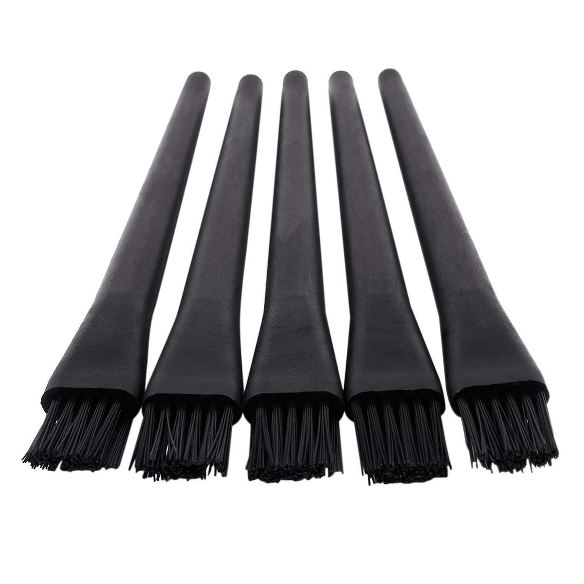 5 Pcs 1.5 X 0.5cm Black Plastic Round Handle Anti Static Esd Brush