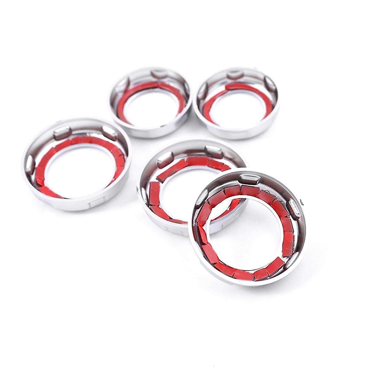 5 Pcs Chrome Volume & Air Conditioning Knobs Trim for 4 LR4 Range Sport