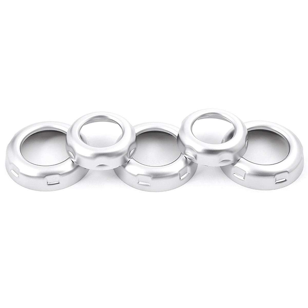5 Pcs Chrome Volume & Air Conditioning Knobs Trim for 4 LR4 Range Sport